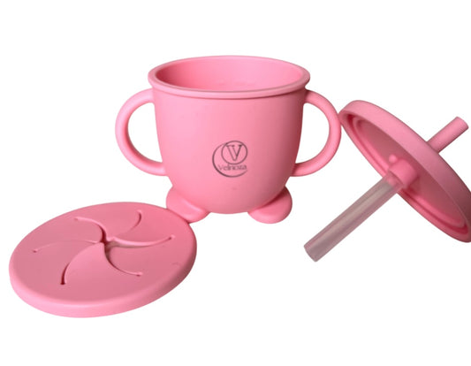 Velnoza 9- in-1 Silicone Baby Feeding Set – Snail Bowl, Suction Plate, Bib, Cup with Straw & Snack Lid, Spoon & Fork (BPA-Free)